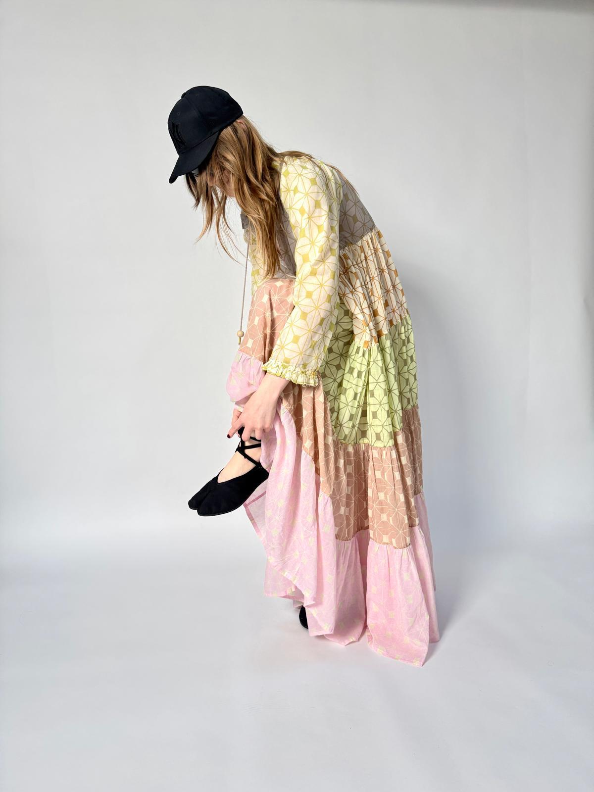 Bohemien dress in light cotton voile for summer Yvonne S