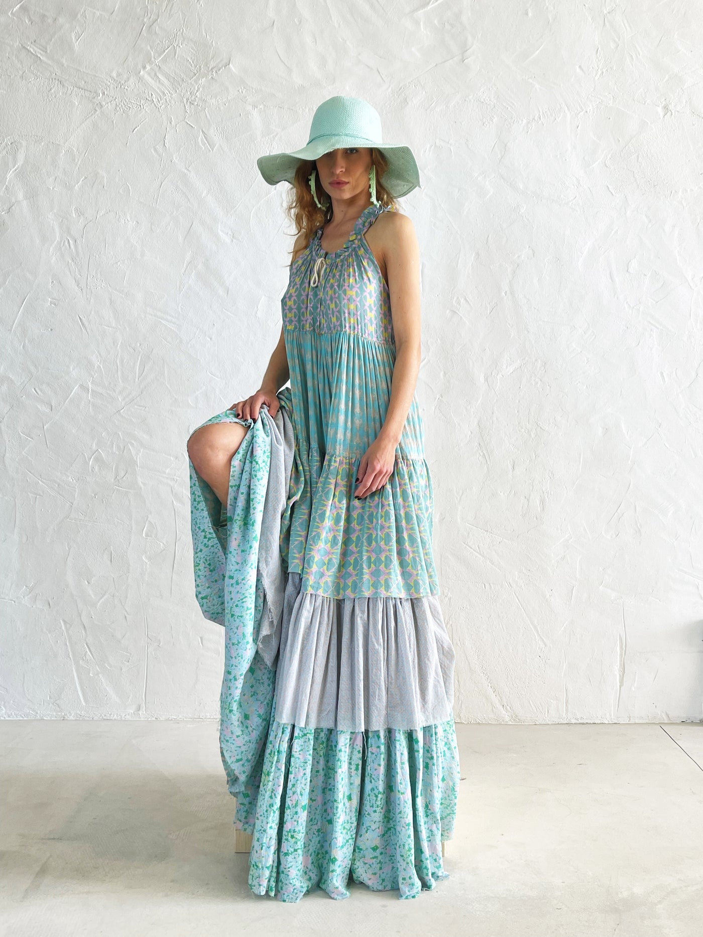Double Maxi robe hippie sans manches