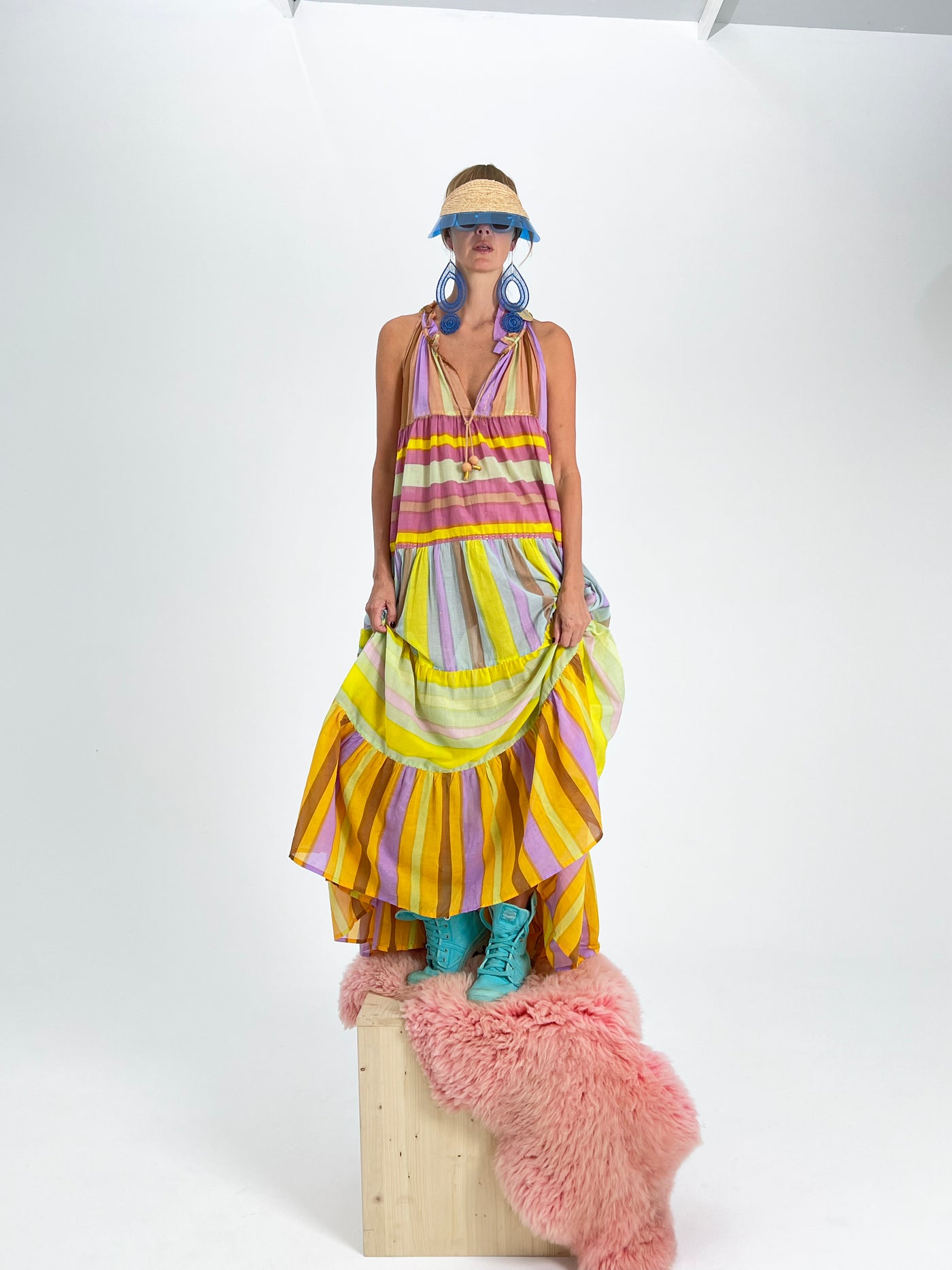 Maxi robe hippie sans manches