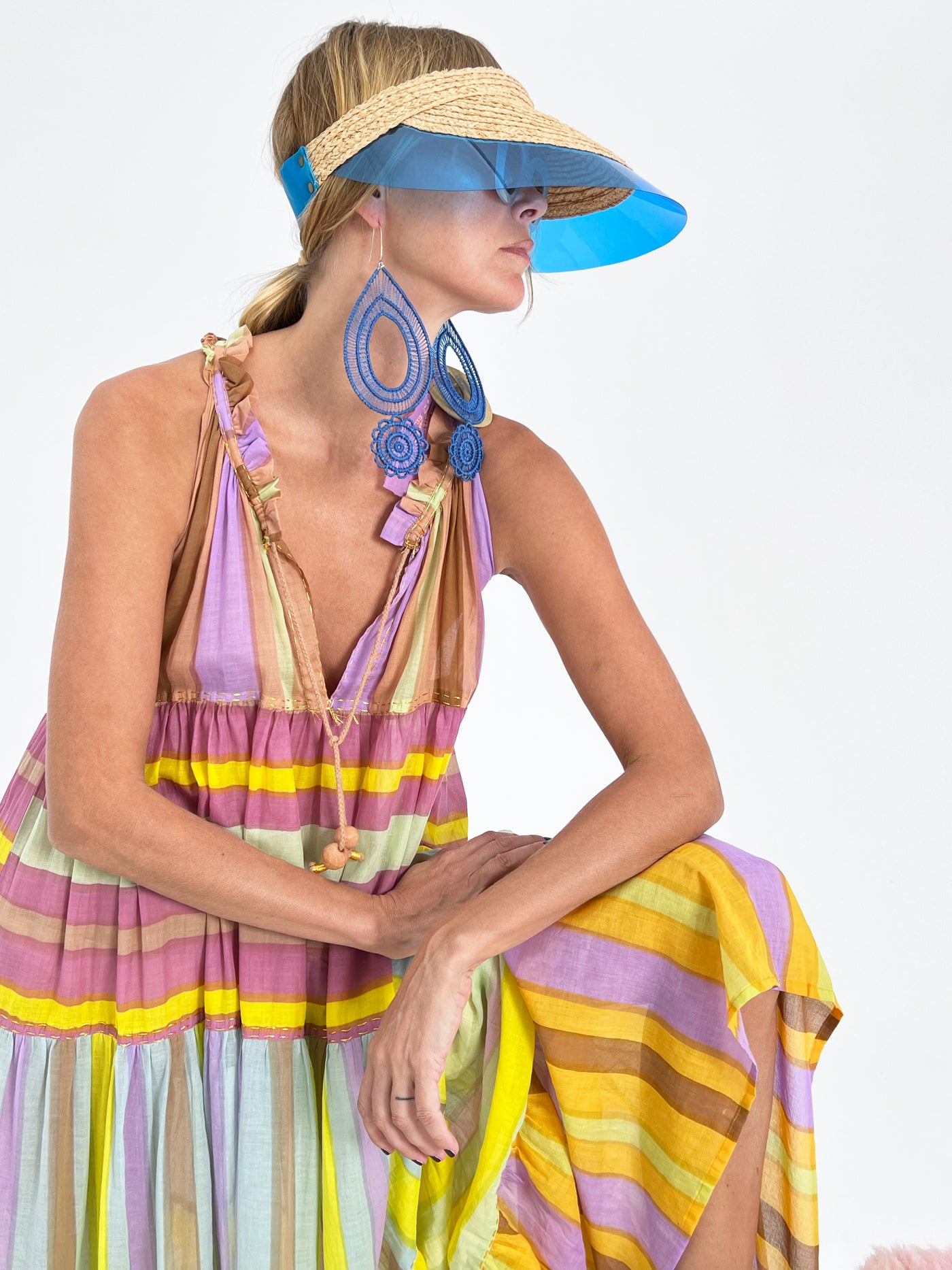 Maxi robe hippie sans manches