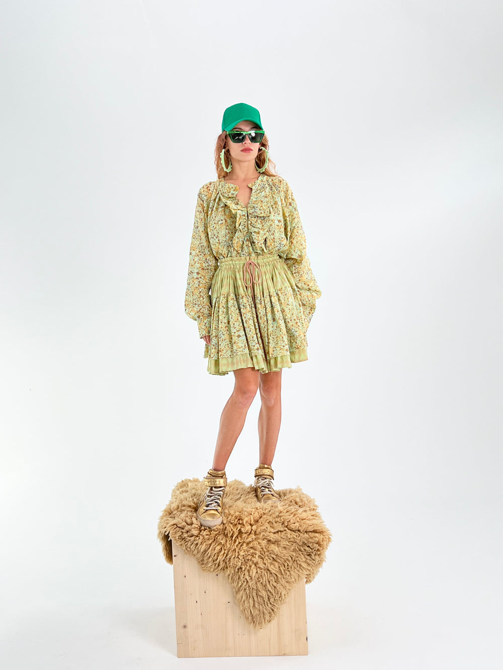 Mini Jupe double avec Volant