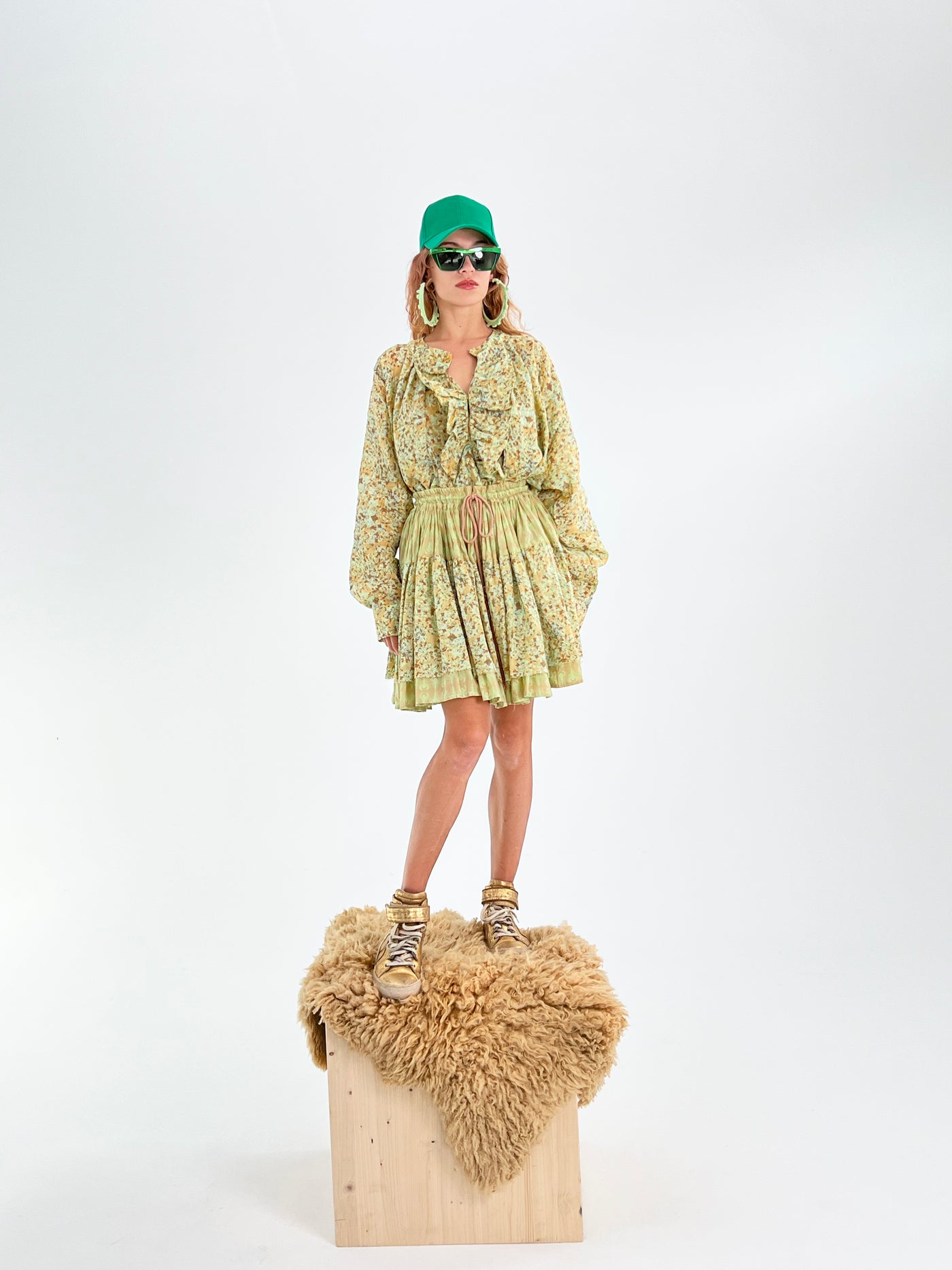 Mini Jupe double avec Volant